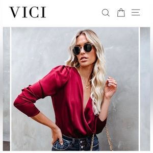 VICI Satin Red/Burgundy Bodysuit